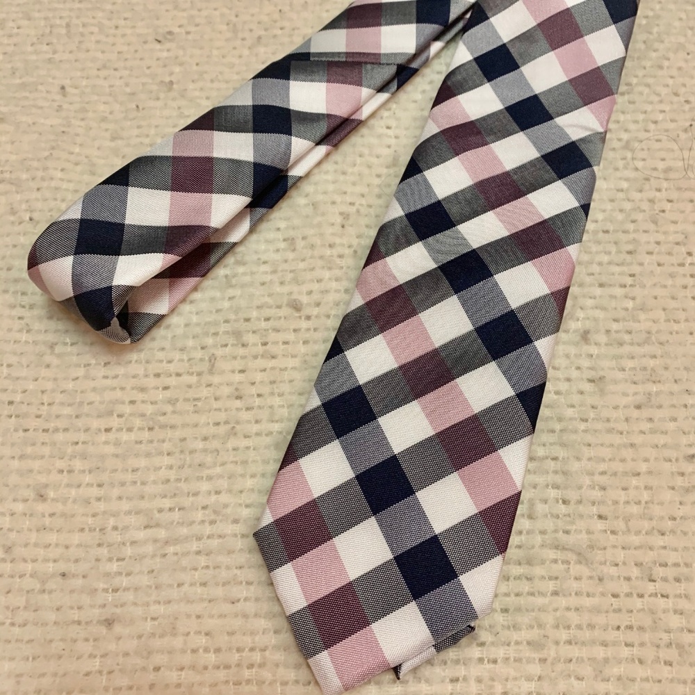 Bedford & Broom, Plaid Navy/Pink/White Men's Tie